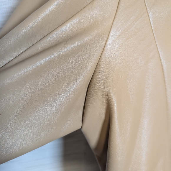 Joie Tan Faux Leather Blazer XL - Picture 10 of 10